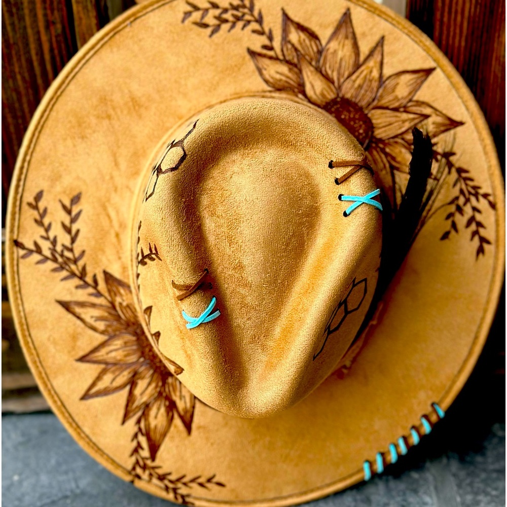 Sunflowers & Honeycomb Boho Hat